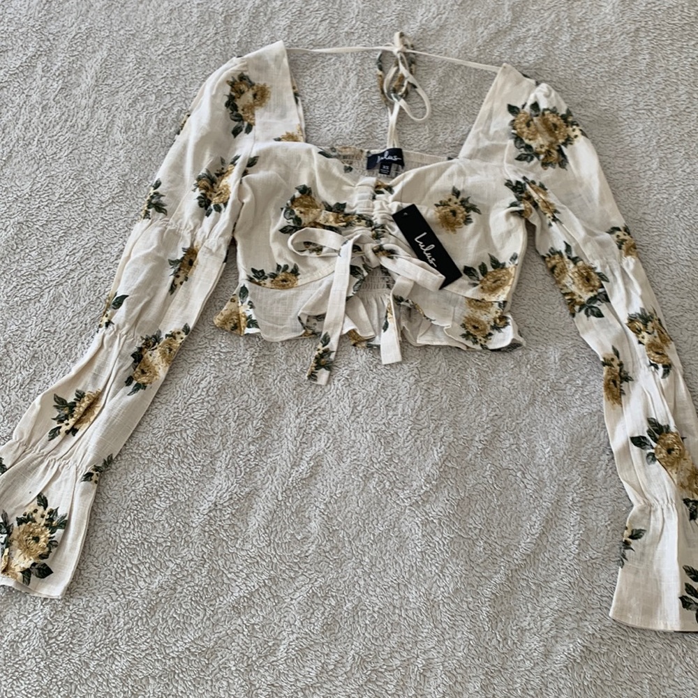 Lulus | Spring On Linen Blend Top - Picture 3 of 6